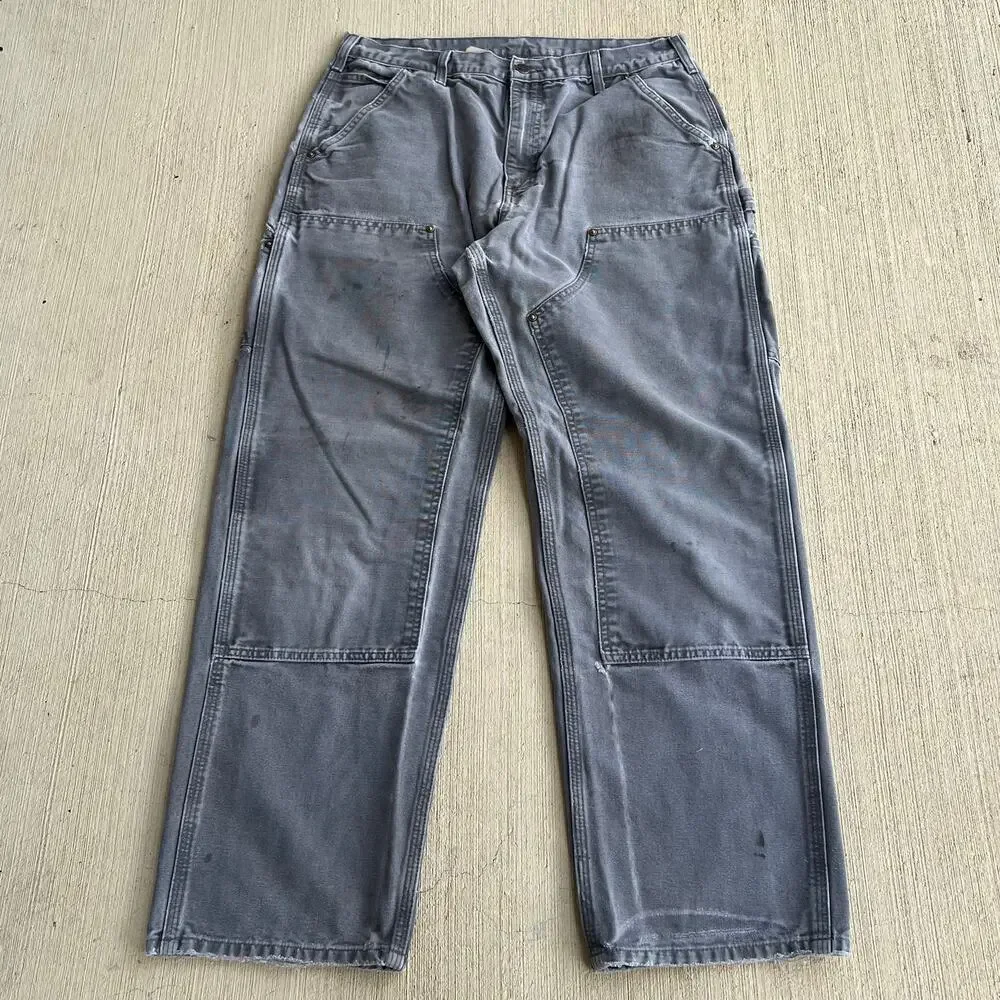 Carhartt faded gray double knee work wear carpenter pants